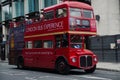 London, United Kingdom - May 30, 2015: English red bus in London