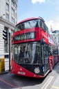 London, United Kingdom - May 30, 2015: English red bus in London