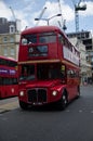 London, United Kingdom - May 30, 2015: English red bus in London