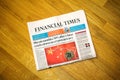 bitcoin reporting down Financial Times newspaper with headline breaking news