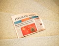 bitcoin reporting down Financial Times newspaper with headline breaking news