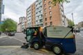 London, United Kingdom - May 3, 2019: street cleaning, urban special equipment