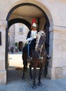 A mounted guardsman at the entrance to Horse Guards Parade