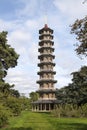 Chinese pagoda in Kew Gardens in Lonon on a sunny day Royalty Free Stock Photo
