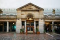 London, United Kingdom - October 2019: Empty Covent Garden market square in England during a wet autumn day Royalty Free Stock Photo