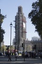 Famous landmark Big Ben in London under scaffolding for repair work during a six year Royalty Free Stock Photo