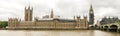 Houses of Parliament and Big Ben clock tower covered with scaffolding for restoration, London, England Royalty Free Stock Photo