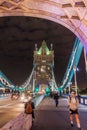 LONDON, UNITED KINGDOM - OCTOBER 4, 2017: Night view of Tower Bridge in Londo Royalty Free Stock Photo