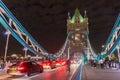 LONDON, UNITED KINGDOM - OCTOBER 4, 2017: Night view of Tower Bridge in Londo Royalty Free Stock Photo