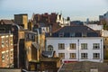 London, United Kingdom - Panoramic view of the Whitechapel district of East London with fusion of traditional and modernistic