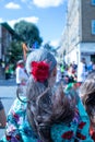 Back view of a senior female during the Hackney festical