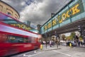 LONDON, UNITED KINGDOM - SEPTEMBER 26, 2015: Camden Lock Bridge and Stables Market, famous alternative culture shops in Camden Tow Royalty Free Stock Photo