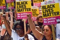 Black Lives Matter protesters outside Downing Street, London, UK 17 July 2021.