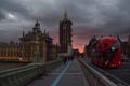 Dramatic sunset in London, UK Royalty Free Stock Photo