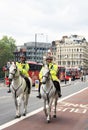 London/United Kingdom - 07/06/2012 - Two British Metropolitan Police Officers riding on Horseback in June
