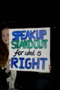 London, United Kingdon - Febuary 20th, 2017: Protesters gather in Parliment Square to protest the invitation to United States Pre