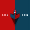 London vector poster with Big Ben in simple style