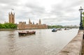 London - view of Thames river, Big Ben clock tower, Houses of Parliament. Royalty Free Stock Photo