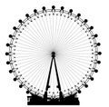 London Wheel Silhouette On White