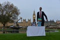 London: World's Tallest Man and Shortest Man meet on Guinness World Record Royalty Free Stock Photo