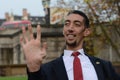 London: World's Tallest Man and Shortest Man meet on Guinness World Record Royalty Free Stock Photo