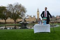 London: World's Tallest Man and Shortest Man meet on Guinness World Record Royalty Free Stock Photo