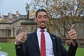 London: World's Tallest Man and Shortest Man meet on Guinness World Record Royalty Free Stock Photo