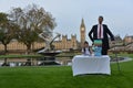 London: World's Tallest Man and Shortest Man meet on Guinness World Record Royalty Free Stock Photo