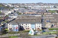 Top view of Derry city Bogside residential area