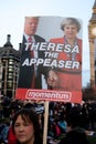 Londonl, United Kingdon - Febuary 20th, 2017: Protesters gather in Parliment Square to protest the invitation to United States Pre