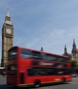 Londons Big Ben and red bus Royalty Free Stock Photo