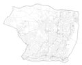 Satellite view of the London boroughs, map and streets of Enfield borough. England