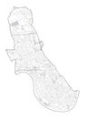 Satellite view of the London boroughs, map and streets of Hammersmith and Fulham borough. England