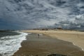 Lone Angler Beachcasting on a french beach