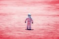 Lone Astronaut In Spacesuit Generative AI