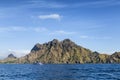 Lone Boat and Cool Mountain Royalty Free Stock Photo