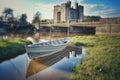 Lone Boat drifts in Bunratty