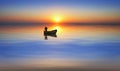 The lone boatman Royalty Free Stock Photo