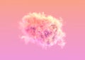 lone cute large cumulus cloud at sunrise - conceptual nature 3D illustration