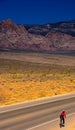 Lone Cyclist at Red Rock Caynon