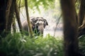 lone elephant under lush jungle canopy Royalty Free Stock Photo