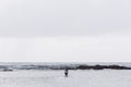 Lone fisherman with his fishing net