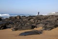 Lone Fisherman on Rocks at Ballito Beach