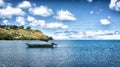 Lone boat in the bay of Umatac, Guam