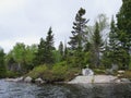 Lone Grave on Island in Middle of Lake Royalty Free Stock Photo