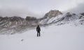 A lone hiker in the Alps. Royalty Free Stock Photo