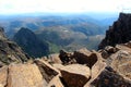Lone hiker on the the peak of Cradlel mountain Royalty Free Stock Photo