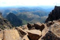 Lone hiker on the the peak of Cradlel mountain