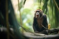 lone howler against jungle backdrop