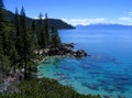 Lone kayaker on pretty Lake Tahoe Royalty Free Stock Photo